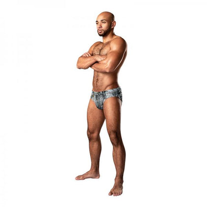 Male Power Dirty Denim Bikini Denim Print M