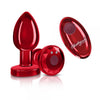 Cheeky Charms Vibrating Metal Plug Red Medium W/ Remote