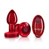 Cheeky Charms Vibrating Metal Plug Red Small W/ Remote