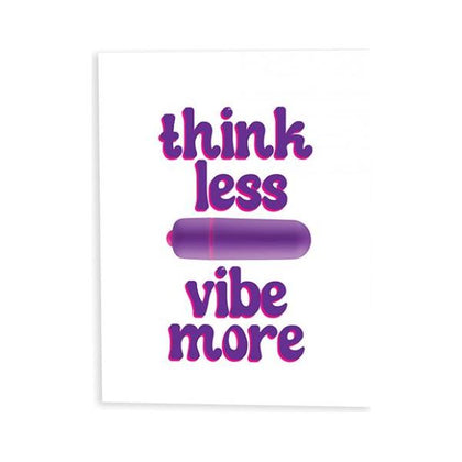 Think Less, Vibe More Naughty Greeting Card W/rock Candy Vibrator & Fresh Vibes Towelettes