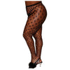 Geometric Fence Net Pantyhose W/ Rhinestones Black Q/s