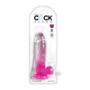 King Cock Clear With Balls 7in Pink