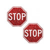 Neva Nude Stop Sign Glitter Pasties - Red O/s