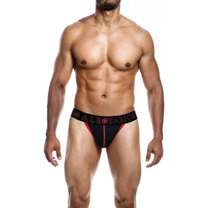 Male Basics Neon Thong Red Lg