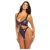 Jade Underwire High Leg Strappy Teddy Dark Iridescent/black Md