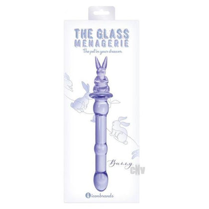 Glass Menage Rabbit Dildo Purple