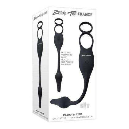 Zero Tolerance Plug & Tug Rechargeable Vibrating C-ring Combo Silicone Black