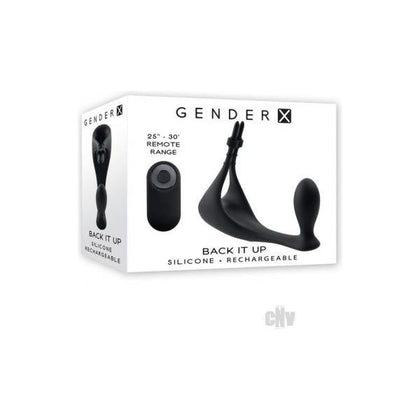 Gender X Back It Up Rechargeable Lasso C-ring And Plug With Remote Silicone Black