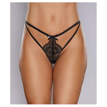 Adore Dreaming Lace Thong Black O/s