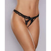 Adore Peach-y Lace & Mesh Open Panty Black O/s