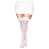 Sheer Thigh High Bride Sequin Back White Q/s