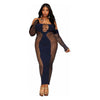 Bodystocking Gown W/ Opaque Front & Back Denim Q/s