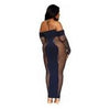 Bodystocking Gown W/ Opaque Front & Back Denim Q/s