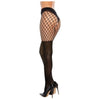 Fence Net Pantyhose W/ Solid Panty Black O/s