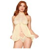 Polka Dot & Mesh Babydoll Daffodil O/s