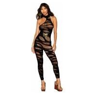 Asymmetrical Bodystocking Opaque Black O/s