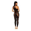 Asymmetrical Bodystocking Opaque Black O/s