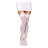 Sheer Thigh Highs Bride Sequin Back White O/s