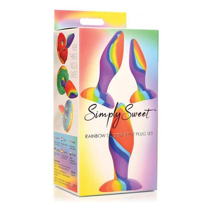 Curve Toys Simply Sweet Rainbow Silicone Butt Plug Set