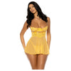 Hazel Peek-a-boo Cup Babydoll W/g-string Panty - Yellow S/m