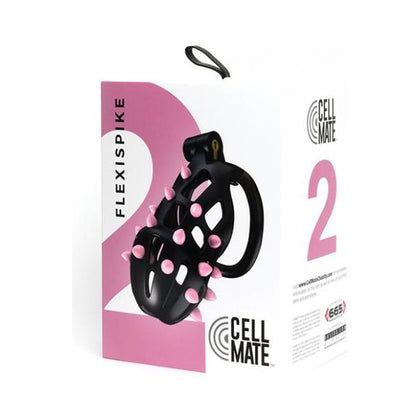 Sport Fucker Cellmate Flexispike Chastity Cage - Size 2 Black/pink