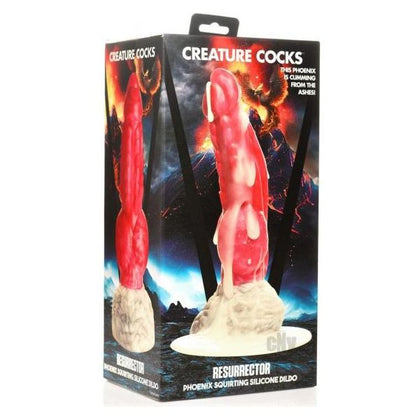 Creature Cocks Resurrector Phoenix Squirting Silicone Dildo - Red/white