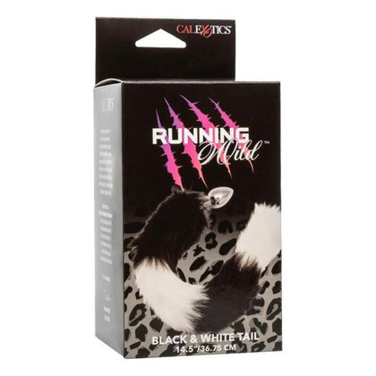 Running Wild Black & White Tail Metallic Anal Probe