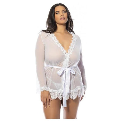 -=provence Short Robe - White 1x/2x