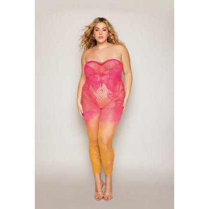 Two-tone Ombre Seamless Bodystocking Watermelon/mimosa Osq