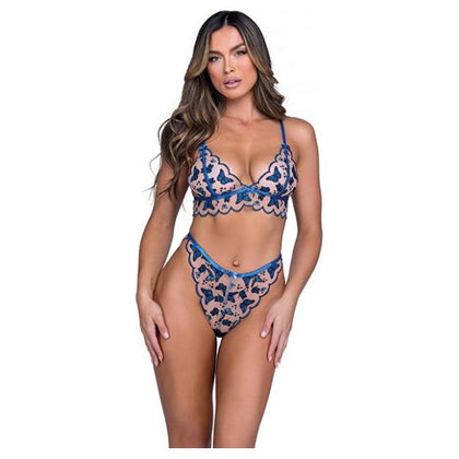 Butterfly Beauty Embroidered Bralette & Panty - Blue Sm