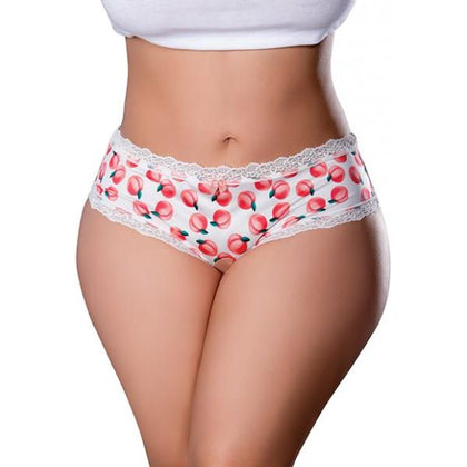 Sweet Treats Crotchless Boy Short W/wicked Sensual Care Peach Lube - White Qn