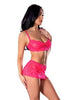 Get It Girl Lace Bra W/skirt & Thong - Pink S/m