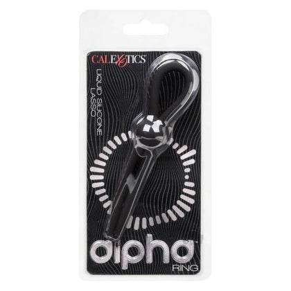 Alpha Liquid Silicone Lasso Cock Ring - Black