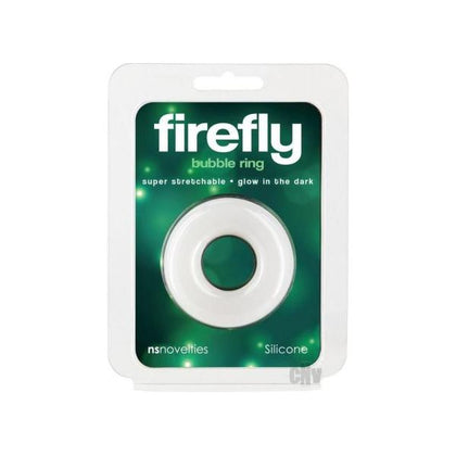 Firefly Glow In The Dark Bubble Cock Ring - Medium, White