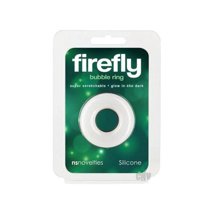 Firefly Glow In The Dark Bubble Cock Ring - Small, White