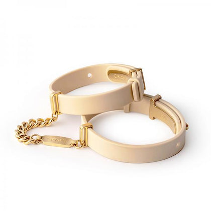 Crave Id Cuffs Beige/24kt Gold