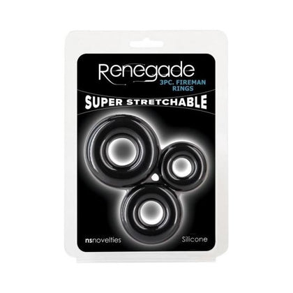 Renegade Fireman Rings 3-piece Cock Ring Kit Black