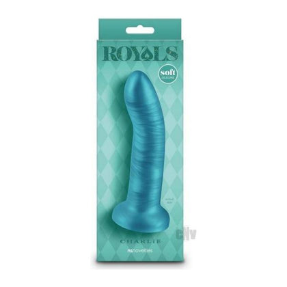 Royals Charlie 6 In. Metallic Curved Dildo Teal