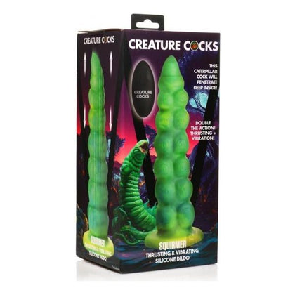 Squirmer Thrusting And Vibrating Silicone Dildo