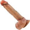 Renaissance Raphael Sliding Foreskin Dildo With Squeezable Balls 9.5 In. Tan