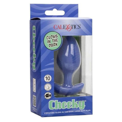 Cheeky Glow In The Dark Vibrating Butt Plug -  Large Blue