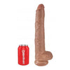 King Cock 14in Cock with Balls - Tan