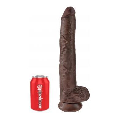 King Cock 14 Cock With Balls - Brown