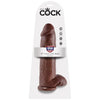 King Cock - 12in Cock W/ Balls Brown