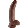 King Cock 9 Cock w/Balls - Brown