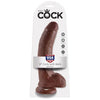 King Cock 9 Cock w/Balls - Brown