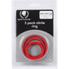 Spartacus Nitrile Cock  Ring Set - Red Pack of 3