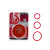 Spartacus Rubber Cock Ring Set - Red Pack of 3