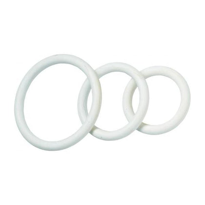 Spartacus Nitrile Cock  Ring Set - White Pack of 3