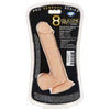 Pro Sensual Premium Silicone 8 Inch Dong With 3  Cockrings - Flesh